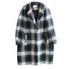 Dámský černo-bílo-zeleno-žluto-modrý károvaný kabát / GEORGE / XXXXL (52) / ANGLIE