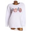 Dámský bílý pletený svetr s vánočním motivem / BonMarché - XXXL (48/50) / ANGLIE