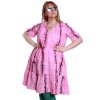 Dámské růžovo-černé vyšívané šaty / MADE IN ITALY / XL/XXL (42/44/46) / BUTIK