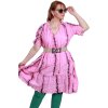 Dámské růžovo-černé vyšívané šaty / MADE IN ITALY / XL/XXL (42/44/46) / BUTIK