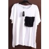 Dámské bílé elastické tričko s černou kapsičkou / Simply Be / XXXXL (54) / ANGLIE