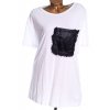 Dámské bílé elastické tričko s černou kapsičkou / Simply Be / XXXXL (54) / ANGLIE