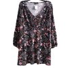 Dámské černé elastické šaty s barevným vzorem / YOURS / XXXXL (52) / ANGLIE
