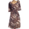 Dámské černo-hnědo-béžové šaty s dlouhým rukávem a leopardím potiskem  / CAPSULE / XXXL (50) / ANGLIE