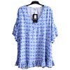 Dámská modro-bílá vzorovaná halenka / AVENUE / XXXL (50) / UK 22 / ANGLIE