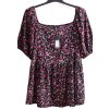 Dámská černo-růžovo-zelená květovaná tunika / NEW LOOK / XXXXL (54) / UK 26 / ANGLIE
