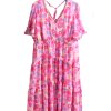 Dámské růžovo-fialové květinové letní šaty / SIMPLY BE / XXXL (50) / UK 22 / ANGLIE