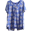 Dámská modrá halenka s květy / BONMARCHÉ / XXXXL (52) / UK 24 / ANGLIE