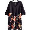 Dámské černé květinové šaty / BY VERY / XXXXL (52) / UK 24 / ANGLIE