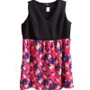 Dámské černo-růžovo-fialové šaty s květovanou sukní / LOVEDROBE / XXXXL (52) / UK 24 / ANGLIE