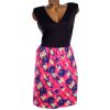 Dámské černo-růžovo-fialové šaty s květovanou sukní / LOVEDROBE / XXXXL (52) / UK 24 / ANGLIE