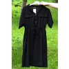 Dámské černé košilové šaty se zlatými knoflíky a šňůrkou v pase / NEW COLLECTION / M-XL (38-42) / prsa do max. 106 cm / MODA ITALY