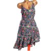 Dámské černo-zeleno-růžové šaty s exotickým motivem / BOOHOO / XXXL (50) / UK 22 / ANGLIE