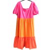 Dámské růžovo-oranžové šaty / SIMPLY BE / XXXXL (54) / UK 26 / ANGLIE