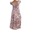 Dámské hnědo-bílé vzorované šaty bez rukávů / M&Co / XXXXL (52) / UK 24 / ANGLIE