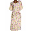 Dámské žluto-růžové vzorované šaty / YOURS / XXXXL (54) / UK 26 / ANGLIE