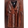 Dámské hnědo-černé leopardí šaty / SIMPLY BE / XXXXL+ (58) / UK 30 / ANGLIE