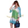 Dámské modro-bílo-zelené lehké šaty / MADE IN ITALY / UNI VELIKOST / S/M/L/XL / BUTIK