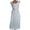 Dámské modré krajkové lesklé šaty / JULIPA / XXXXL+ (56) / UK 28 / ANGLIE