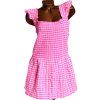 Dámská bílo - růžová, elastická kostkovaná halenka s moderním žabičkováním  na prsou/ SIMPLEY BE  / XXXXL (54) / UK 26 / ANGLIE