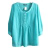 Dámská tmavě tyrkysová halenka s knoflíky / DAVID EMANUEL / XXXL (50) / UK 22/ ANGLIE