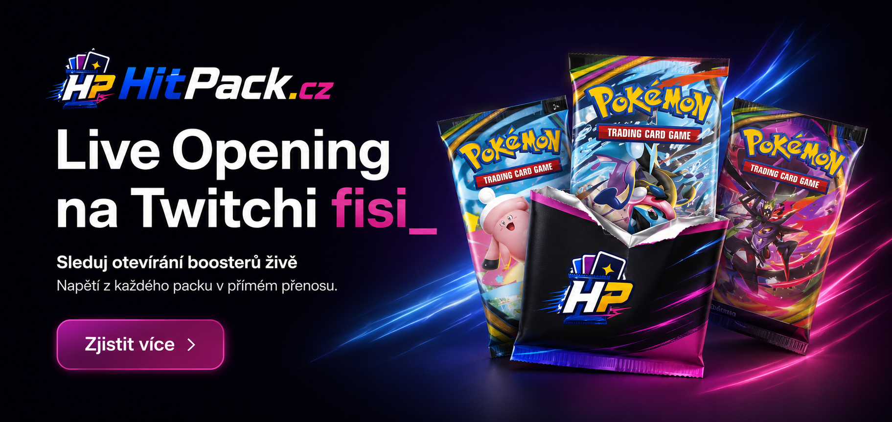 Pokémon Rip&Ship na HitPack.cz: vyber booster a sleduj live opening