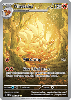 Ninetales Illustration Rare 199/197 z Pokémon Obsidian Flames