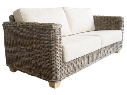 Ratanový double CASTILA kubu grey vč. polstru