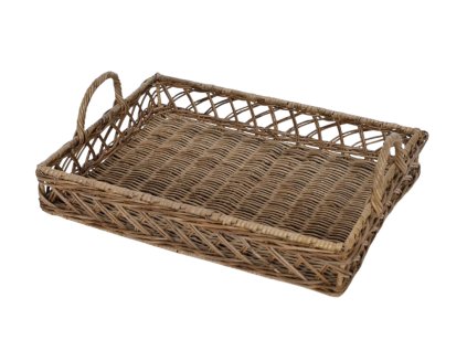 Servírovací ratanový tác grey slimit 40x30