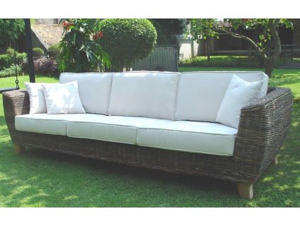 TONDANO pohovka XXL - černý ratan BARU super sofa