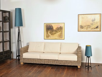 Ratanové sofa CASTILA kubu grey vč.polstru