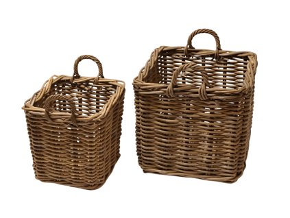 Ratanový koš SUMMER kubu grey hrana malý