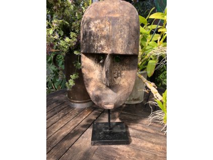 Dřevěná orientální maska/kokosové dřevo/sádra - malá