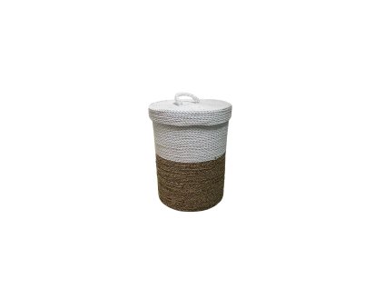 Koš s víkem SULAWESI Abaca/recykl. střední