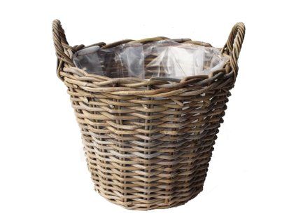 Ratanový koš malý  průmer 30 cm, výstýlka