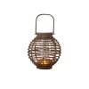 Ratanový lampion JAWIT grey kulatý + sklo