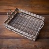 Servírovací ratanový tác grey slimit 40x30