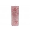 Svíčka rustikální růžová 14 cm