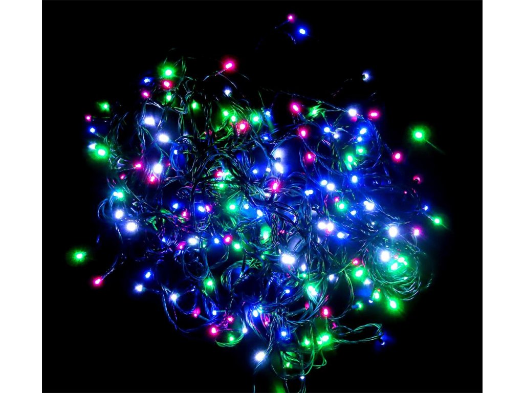 Venkovní vánoční osvětlení, světelný řetěz 21m 210LED - Barevné