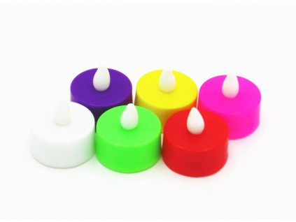 Multi-colored tea light with LED light 24 pcs in a package