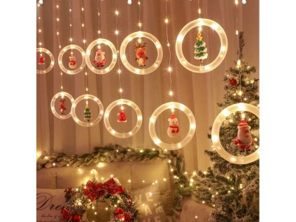 Home Decor Christmas Fairy Circle Curtain Light String