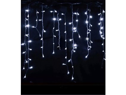 Ozdobný 96 LED řetězový závěs bílý plast 4.5m