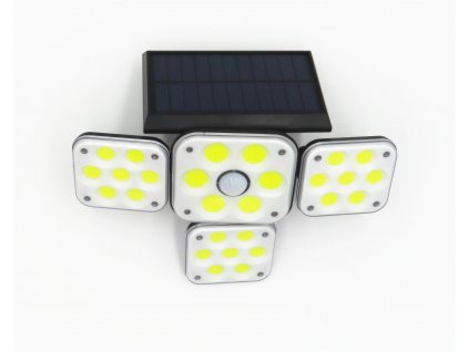 Solární LED světlo s čidlem pohybu, dálkovým ovládáním a čtyřmi reflektory