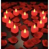 Čajová svíčka červená s LED žluto-oranžovým světlem  24 ks v balení
