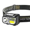 Dobíjecí čelovka COB bílá / červená LED se senzorem