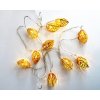 Světelný řetěz zlaté listy 3 m 10 LED
