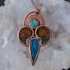 Medený prívesok - amonit, tyrkys a shatuckit