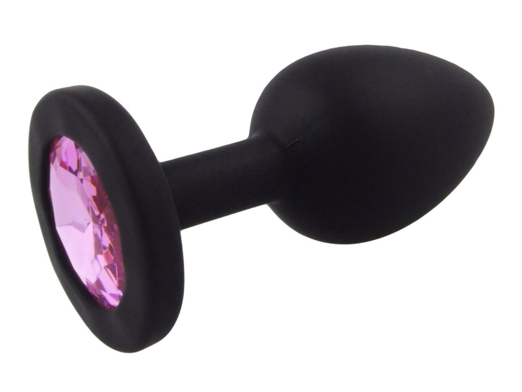 Silikonový anální kolík se šperkem (světle růžový)