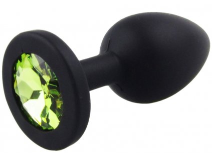 Silikonový anální kolík se šperkem (světle zelený)