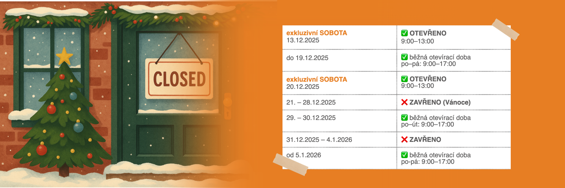 Vánoční otevírací doba